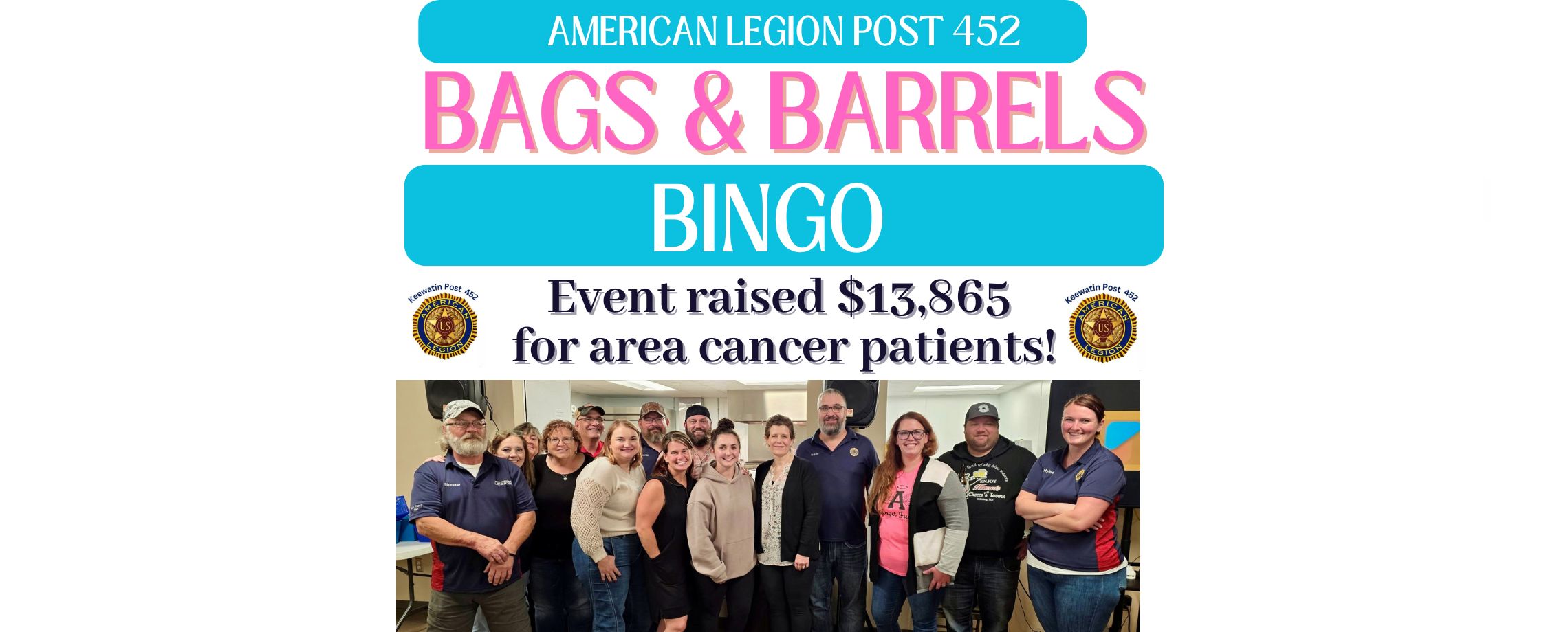 Bags & Barrels BINGO: fun had by all!
